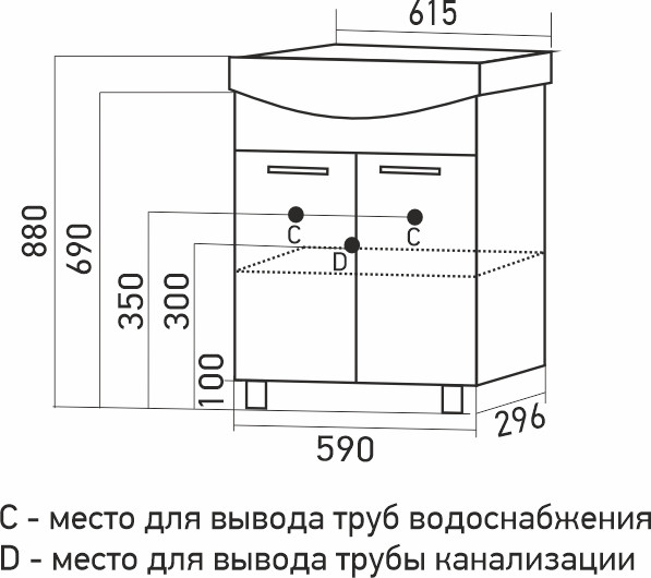 Изображение товара Тумба под умывальник Mixline АлАн-60 / 557682