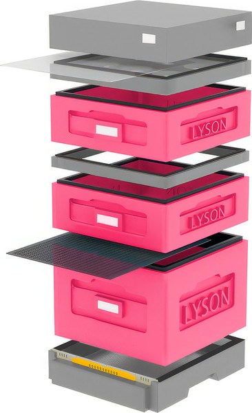 Изображение товара Улей Lyson Дадан На 10 Рамок / WKG1008P (розовый/серый)