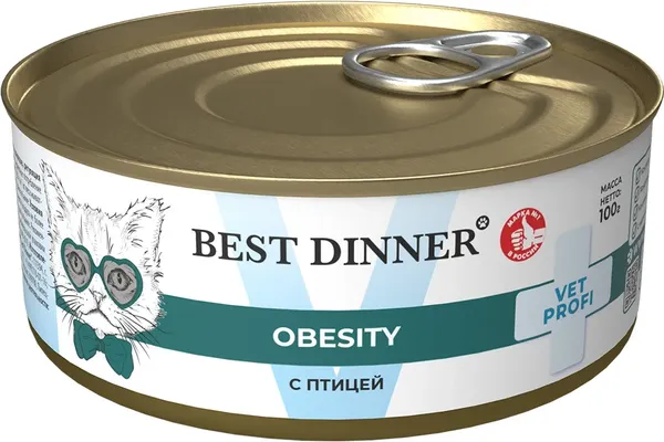 Изображение товара Сухой ветеринарный корм для кошек Best Dinner Vet Profi Obesity с птицей (100г)