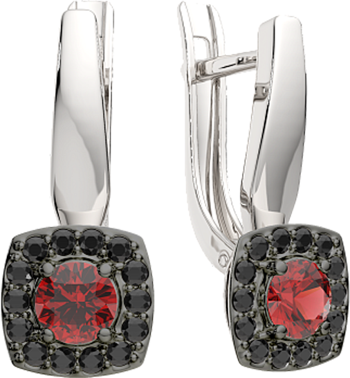 Изображение товара Серьги из серебра ZORKA 03S5046 (с гранатами и наношпинелью)