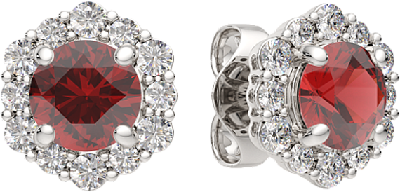 Изображение товара Серьги из серебра ZORKA 03S50106.ZZ (c гранатом и фианитами)