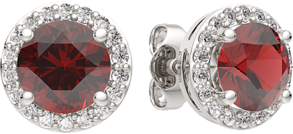 Изображение товара Серьги из серебра ZORKA 03S50115.ZZ (с гранатом и фианитами)