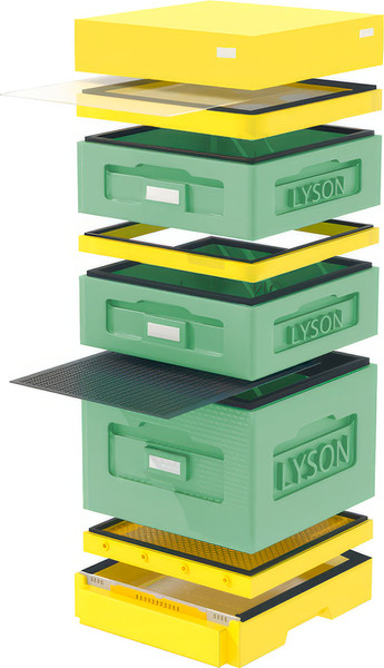 Изображение товара Улей Lyson Дадан На 10 Рамок / WK10G (зеленый/желтый)