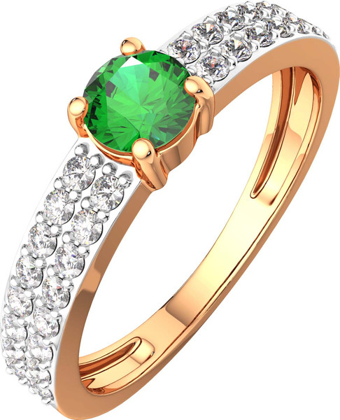 Изображение товара Комплект ювелирных украшений из розового золота ZORKA 3D2098.14K.R, 2D20201.14K.R (р.17.5)