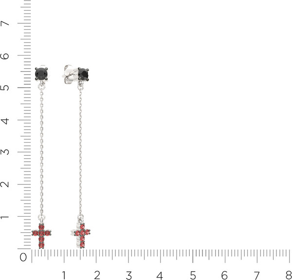 Изображение товара Комплект ювелирных украшений из серебра ZORKA Серьги 03101350, колье 05501350 40см