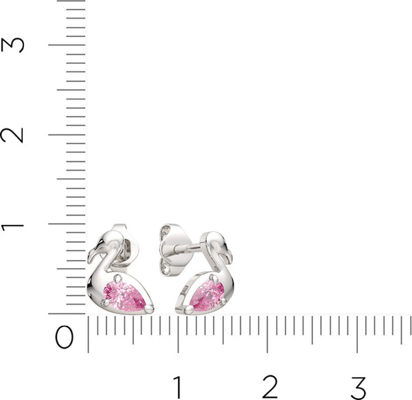 Изображение товара Комплект ювелирных украшений из серебра ZORKA Фламинго (серьги 03101316, подвеска 0440396)