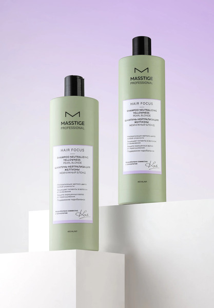 Изображение товара Оттеночный шампунь для волос Masstige Hair Focus Нейтрализация желтизны (400мл)