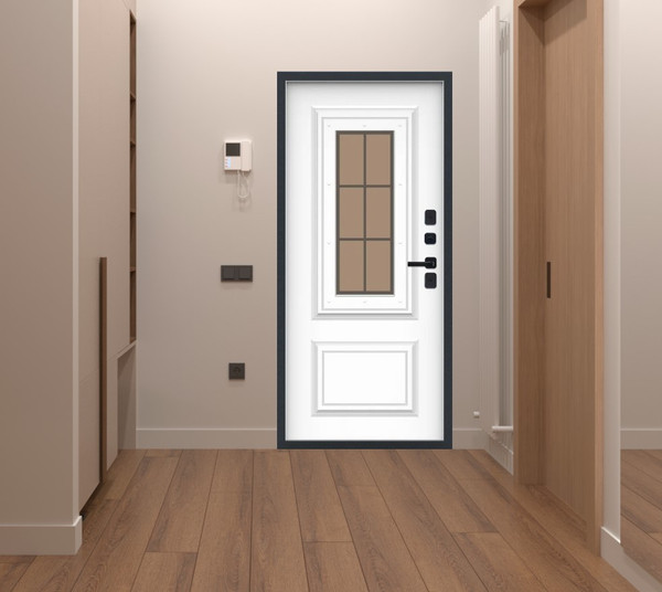 Изображение товара Входная дверь МеталЮр M73 Термо Velluto Bianco (96x205, правая)