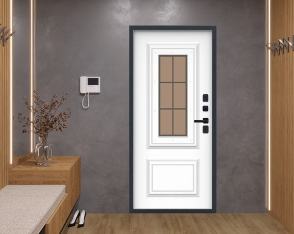 Изображение товара Входная дверь МеталЮр M73 Термо Velluto Bianco (96x205, правая)