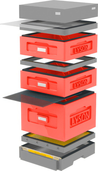 Изображение товара Улей Lyson Дадан На 10 Рамок / WKG10RD (красный/серый)