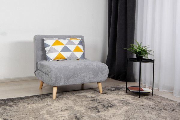 Изображение товара Кресло-кровать DiArt Элли 800 (велюр Otto Yellow/Sensey silver/ножки светлые)