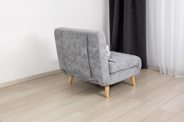 Изображение товара Кресло-кровать DiArt Элли 800 (велюр Otto Yellow/Sensey silver/ножки светлые)