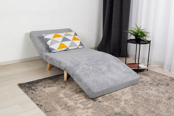 Изображение товара Кресло-кровать DiArt Элли 800 (велюр Otto Yellow/Sensey silver/ножки светлые)