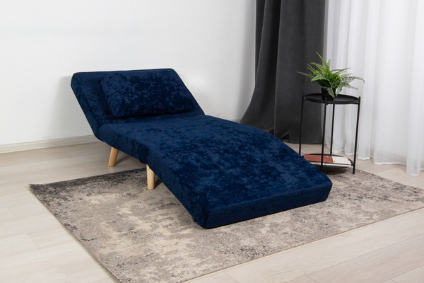 Изображение товара Кресло-кровать DiArt Элли 800 (велюр Sensey deep blue/ножки светлые)