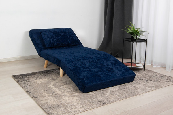 Изображение товара Кресло-кровать DiArt Элли 800 (велюр Sensey deep blue/ножки светлые)