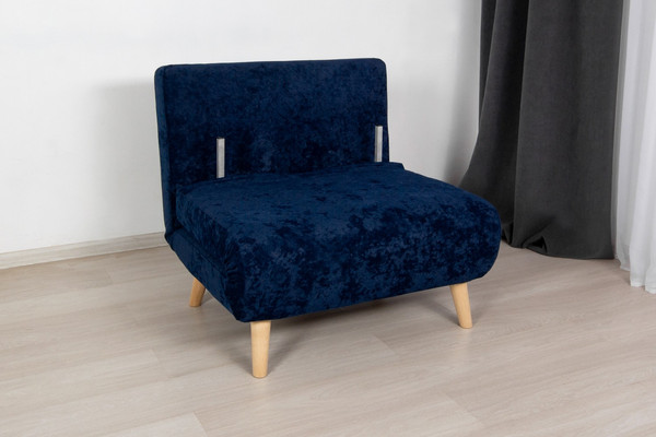 Изображение товара Кресло-кровать DiArt Элли 800 (велюр Sensey deep blue/ножки светлые)