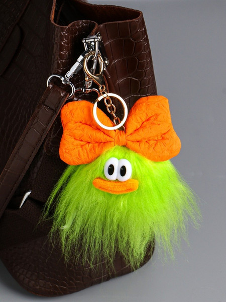 Изображение товара Брелок Sima-Land Пушистик на кольце. Чучундра с бантиком / 10904375 (салатовый)