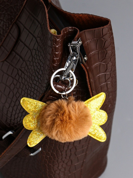 Изображение товара Брелок Sima-Land Пушистик на кольце. Муха / 10904379 (бежевый)