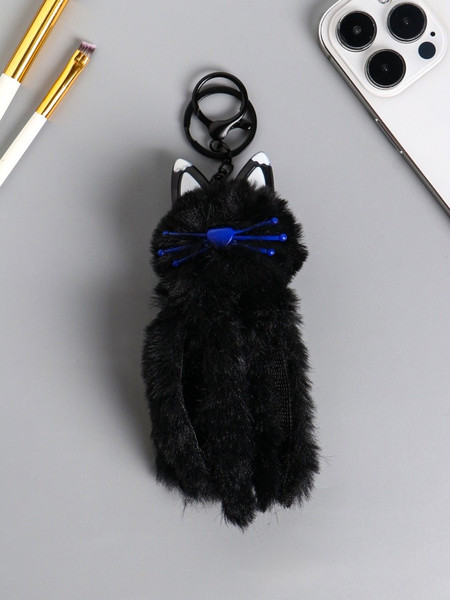 Изображение товара Брелок Sima-Land Пушистик на кольце. Черный кот / 10904372