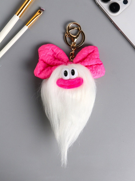 Изображение товара Брелок Sima-Land Пушистик на кольце. Чучундра с бантиком / 10904376 (белый)