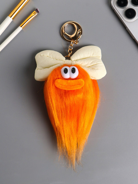 Изображение товара Брелок Sima-Land Пушистик на кольце. Чучундра с бантиком / 10904374 (оранжевый)