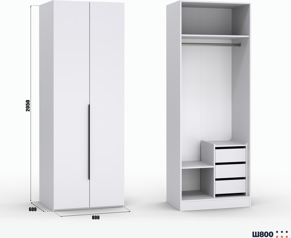 Изображение товара Шкаф Кастанье Модерн Ш 800 (белый)