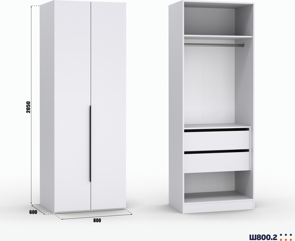 Изображение товара Шкаф Кастанье Модерн Ш 800.2 (белый)