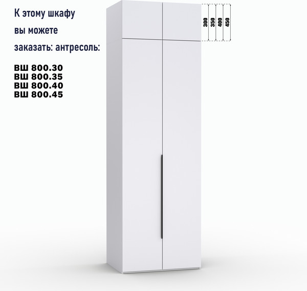 Изображение товара Шкаф Кастанье Модерн Ш 800.2 (белый)