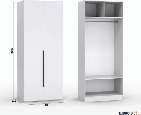 Изображение товара Шкаф Кастанье Модерн Ш 900.3  (белый)