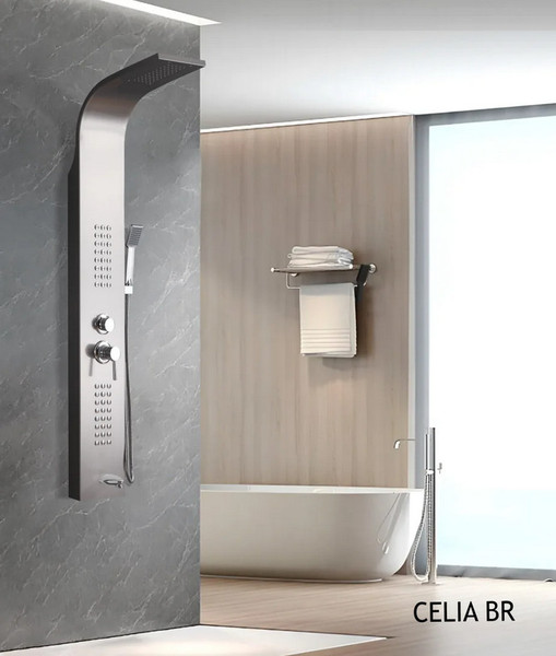 Изображение товара Душевая панель Cerutti Spa Celia BR (матовая нержавеющая сталь)