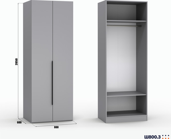 Изображение товара Шкаф Кастанье Модерн Ш 800.3 (серый шифер)