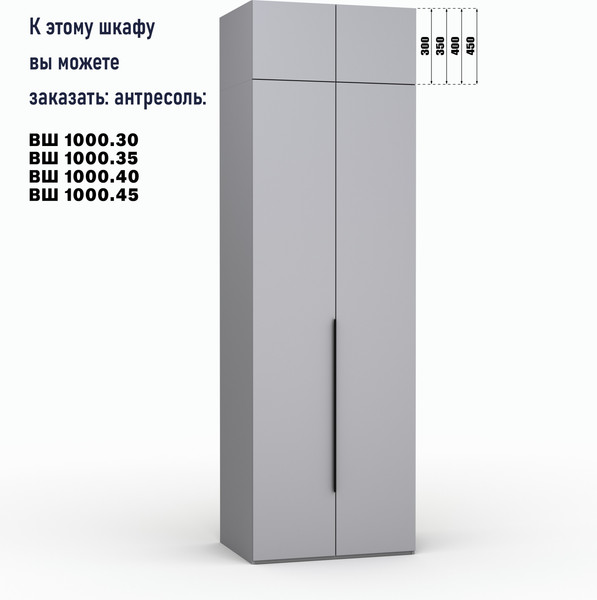 Изображение товара Шкаф Кастанье Модерн Ш 1000.3 (серый шифер)