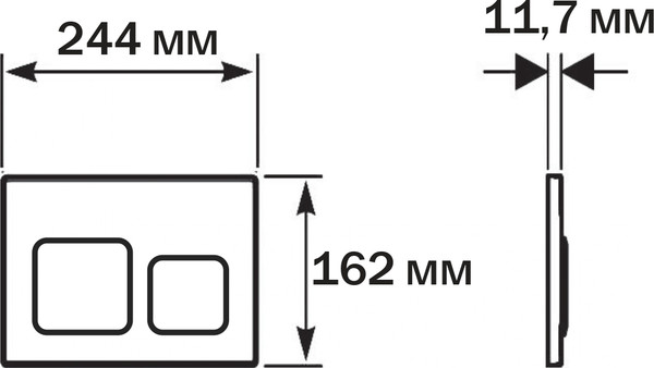 Изображение товара Кнопка для инсталляции Aquatek KDI-0000060 (оружейная сталь матовая)