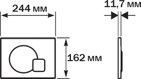 Изображение товара Кнопка для инсталляции Aquatek KDI-0000070 (оружейная сталь матовая)