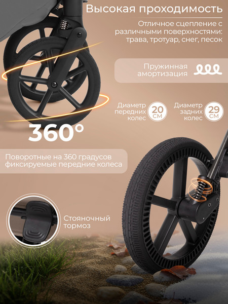 Изображение товара Детская универсальная коляска Sweet Baby 2в1 SBL Orso (темно-серый)