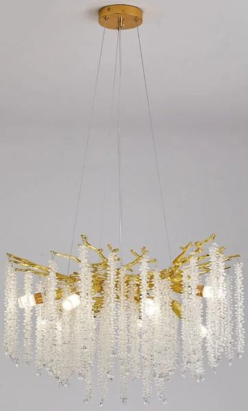 Изображение товара Люстра Estares Roxana 65 E14х8 R-600x1200-GOLD/CRYSTAL-220-IP20