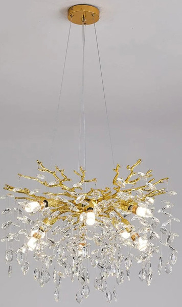 Изображение товара Люстра Estares Roxana 55 E14х8 R-600x1200-GOLD/CRYSTAL-220-IP20