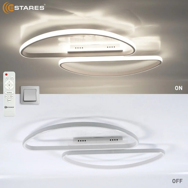 Изображение товара Потолочный светильник Estares Modena 80W R-RC-540x640x55-WHITE/WHITE-220-IP20
