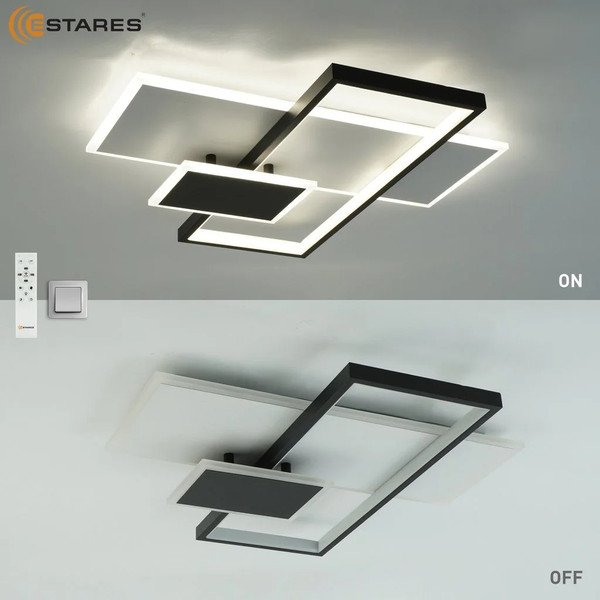 Изображение товара Люстра Estares Lamparas 90W 3L-APP-500x500x70-WHITE/BLACK/WHITE-220-IP20