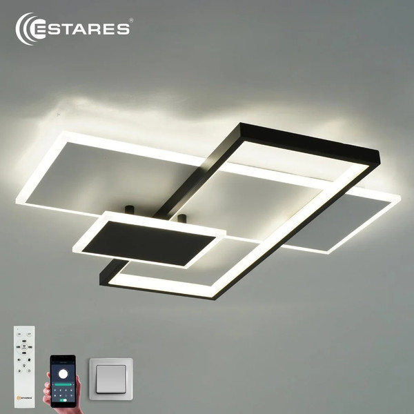 Изображение товара Люстра Estares Lamparas 90W 3L-APP-500x500x70-WHITE/BLACK/WHITE-220-IP20