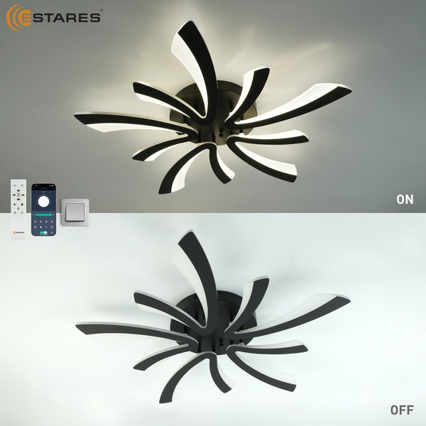 Изображение товара Люстра Estares Alessia 100W 5F-APP-750х76-BLACK/WHITE-220-IP20