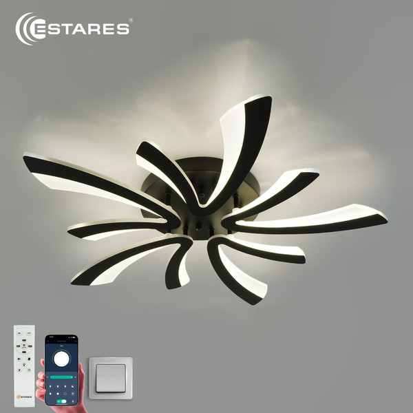 Изображение товара Люстра Estares Alessia 100W 5F-APP-750х76-BLACK/WHITE-220-IP20