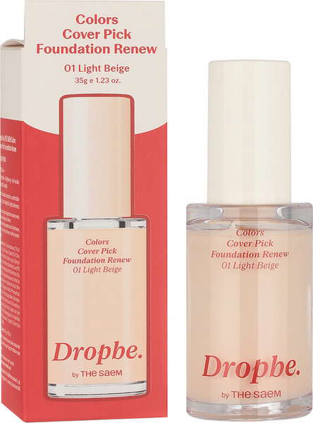 Изображение товара Тональный крем The Saem Drop Be Colors Cover Pick Foundation Renew 01 Light Beige