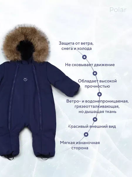 Изображение товара Комбинезон прогулочный детский Rant Polar / 161/2 (р.86, синий)