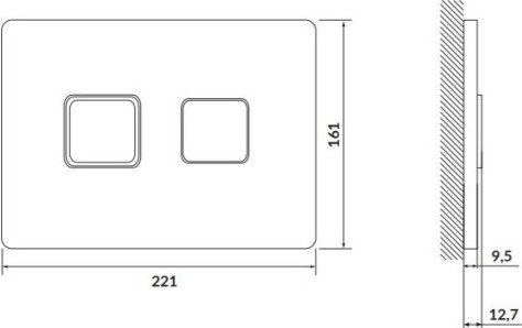 Изображение товара Кнопка для инсталляции Cersanit Accento Square для Aqua 69075 (хром глянец)