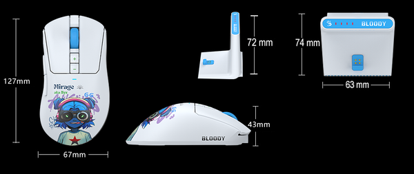 Изображение товара Мышь A4Tech Bloody R73 Ultra Duo (белый/рисунок)