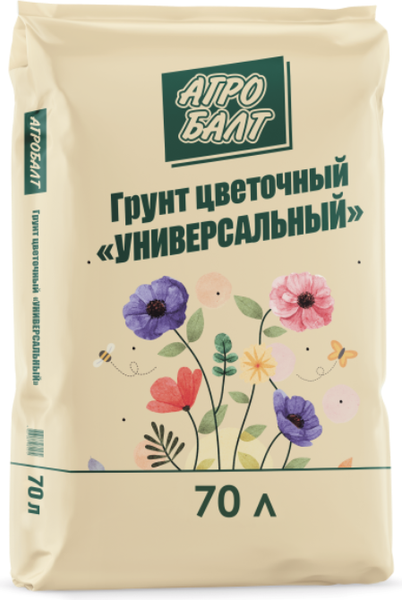 Изображение товара Грунт для растений Агробалт Цветочный универсальный (70л)