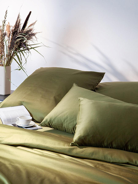 Изображение товара Пододеяльник с наволочками Tkano Essential / TK25-DC0001 (оливковый)