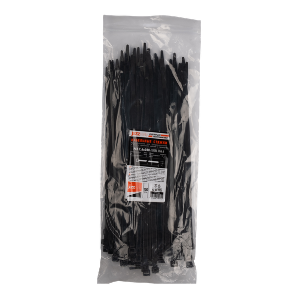 Изображение товара Стяжка для кабеля JAZZway PCT 7.6x300-100BL / 5054721 (100шт)