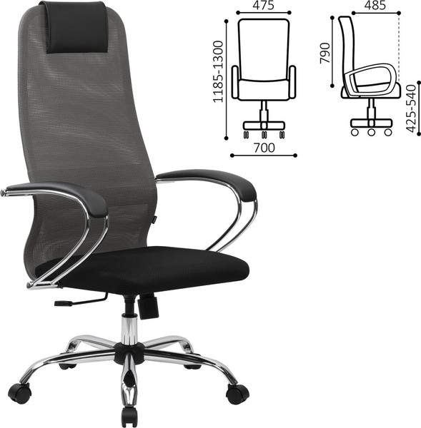 Изображение товара Кресло офисное Brabix EX-800 / 532912 (черный/серый)